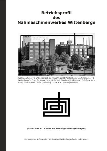 Broschüre "Betriebsprofil des Nähmaschinenwerkes Wittenberge"